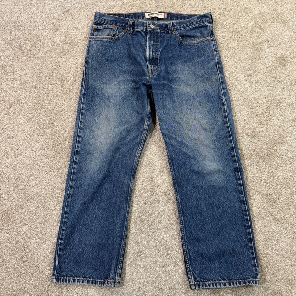 Levi's 505 Regular Fit Jeans Mens 38x30 Blue Medium Wash Straight Leg Denim